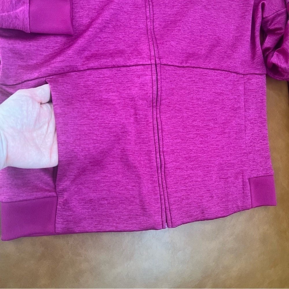 Adidas Youth Girl Sz XL Mauve Pink Plum Full Zip Athletic Hoodie Sweatshirt - Picture 8 of 8